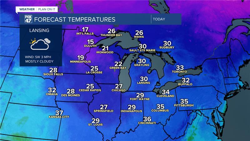 Air temps just under freezing across our neighborhoods Tuesday