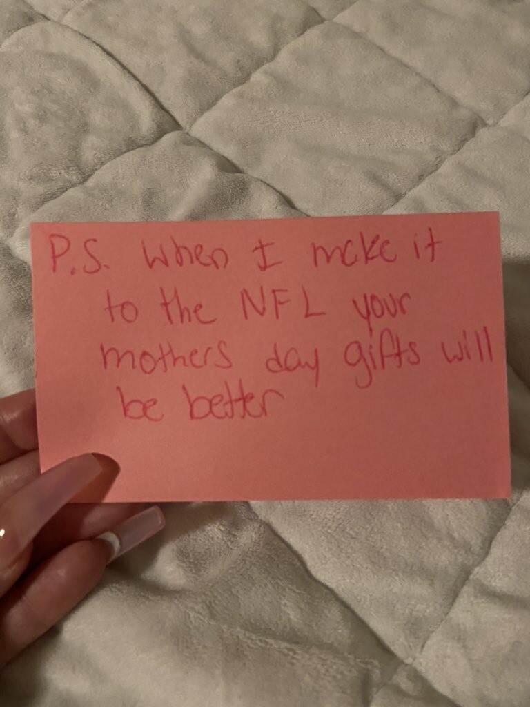 Gabriel Davis letter to mom