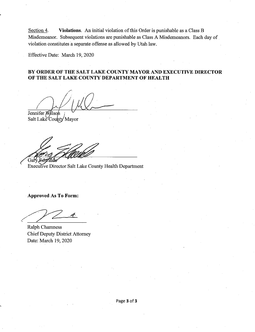 Health order 3