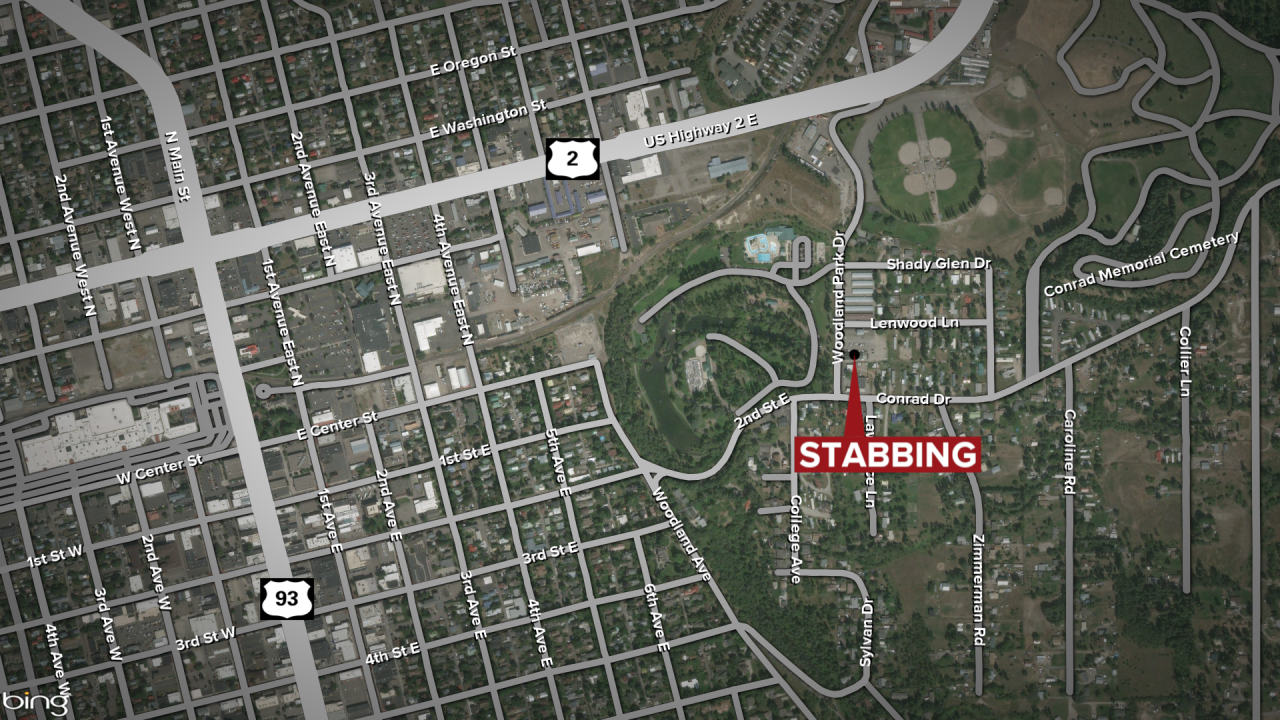 Kalispell Bar Stabbing Map