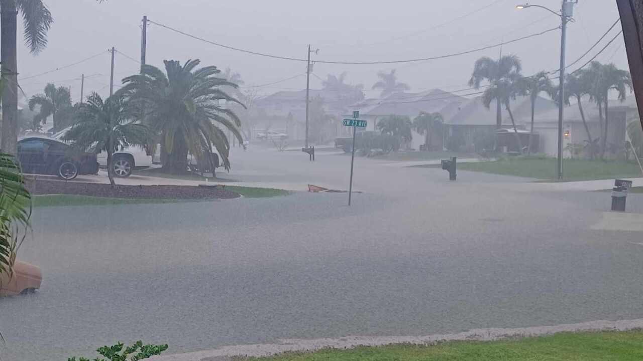 SW 23 Avenue underwater during Monday afternoon's storm