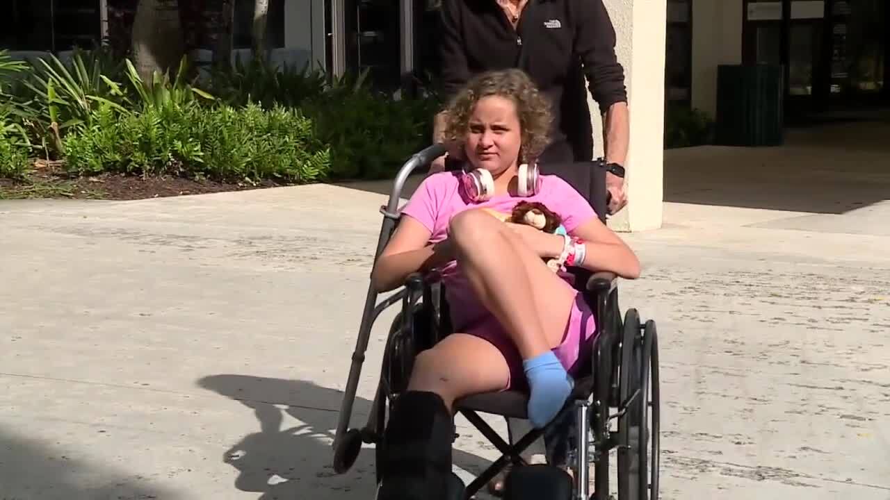 Jasmine Carney leaves Palm Beach Children's Hospital, Dec. 1, 2022