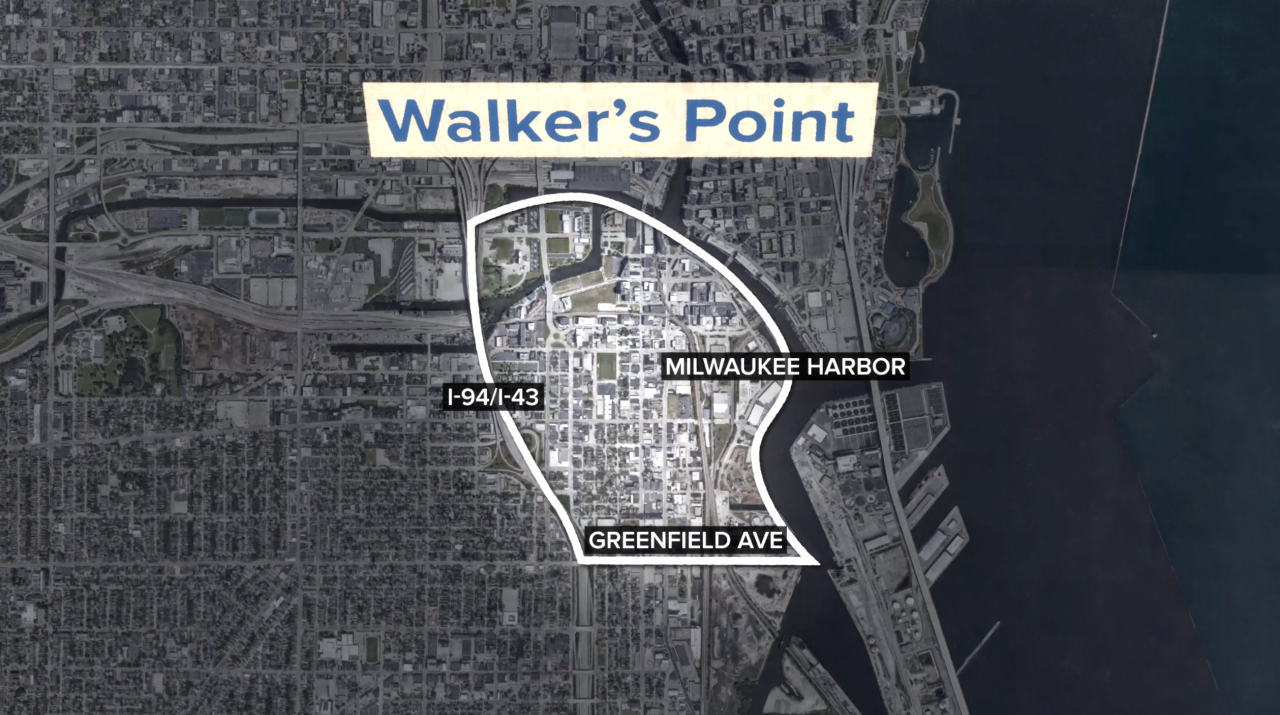 The approximate boundaries of the Walker's Point neighborhood according to the Walker's Point Association.