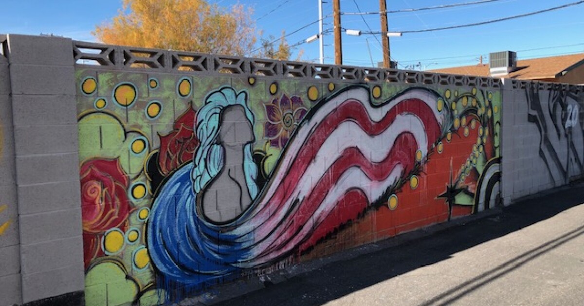 Local Artists Painting Murals In Bazar Alley In Downtown Las Vegas