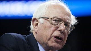 Bernie Sanders at a campaign rally in Seattle.