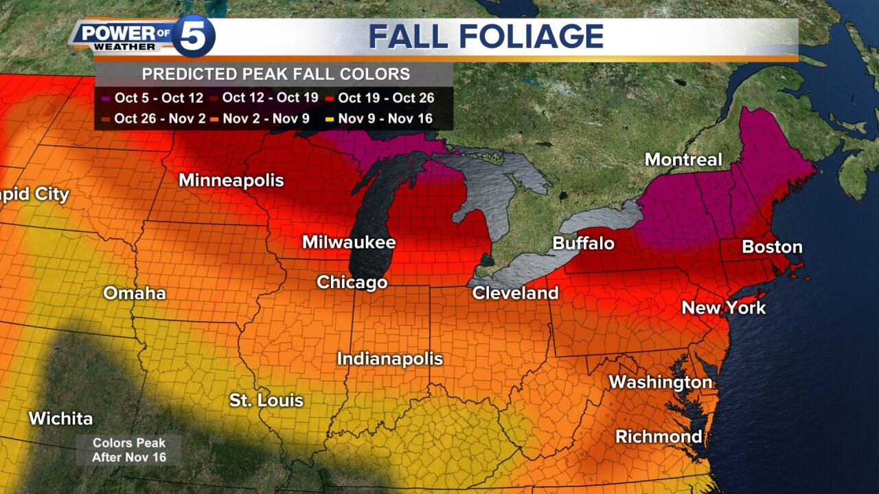 When You Can Expect To See An Explosion Of Fall Colors In Neo Fall Foliage Map 2022 Lake Erie