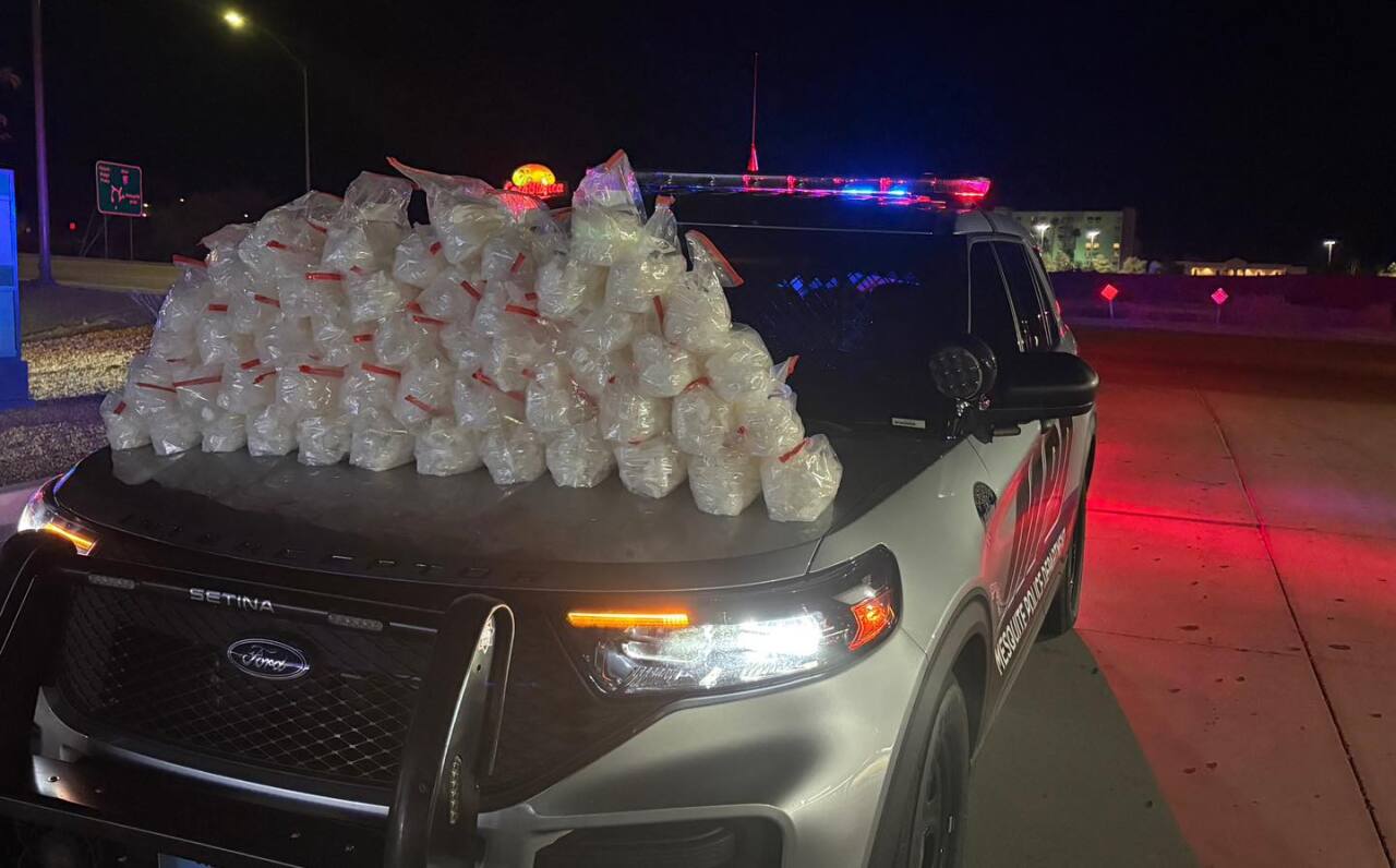 100 pounds of methamphetamine seized by Mesquite Police canine and handler