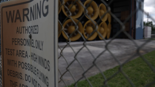 The Wall of Wind is located at the International Hurricane Research Center at Florida International University. Researchers there use massive fans to test structures and products, in order to see how hurricane-force winds interact with them.