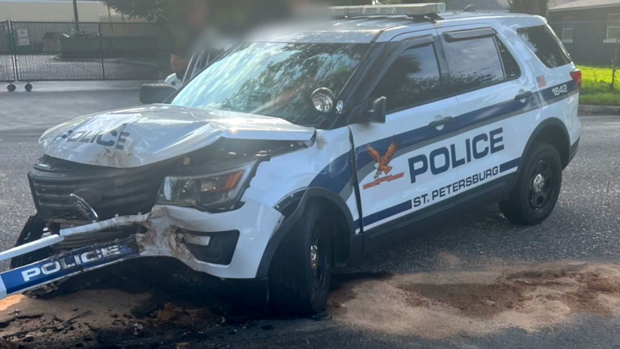 Crash totaled this police vehicle driving by Officer Bryan Rentas-Pina