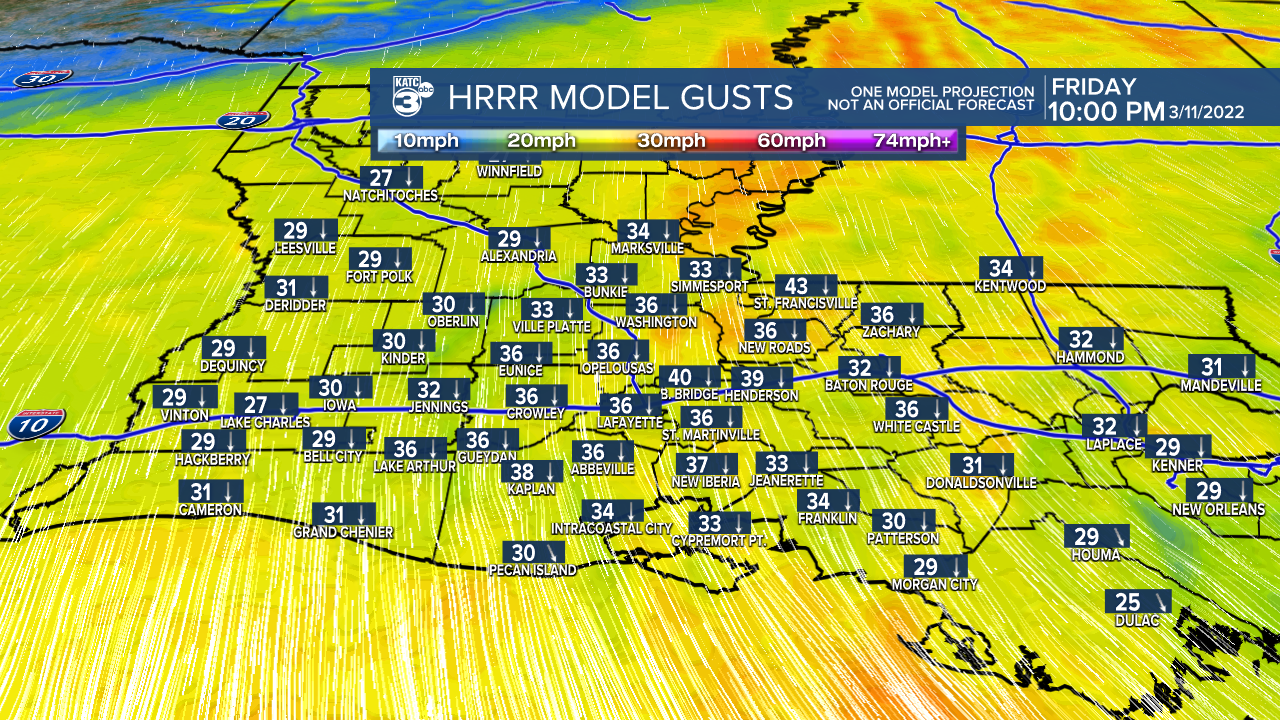 Acadiana Wind Gust Extended HRRR.png