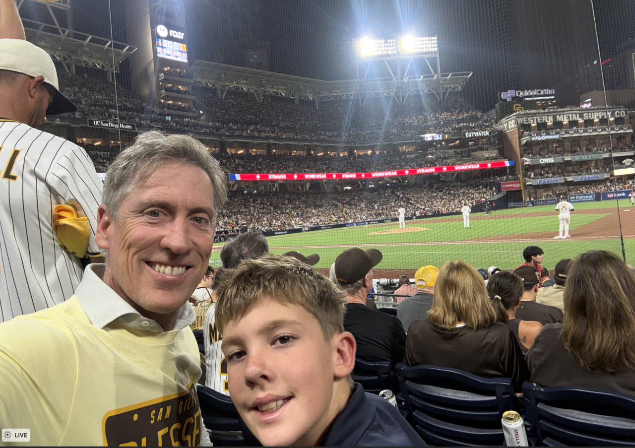 Casey & Padraig, 11 yrs old watching Brewers beat San Diego at Petco Park.