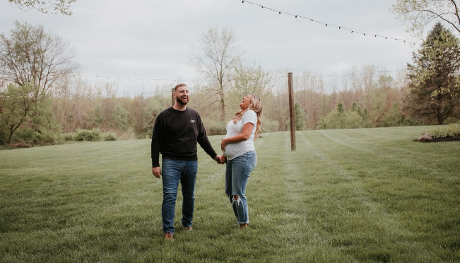 Kelsey and Max outside