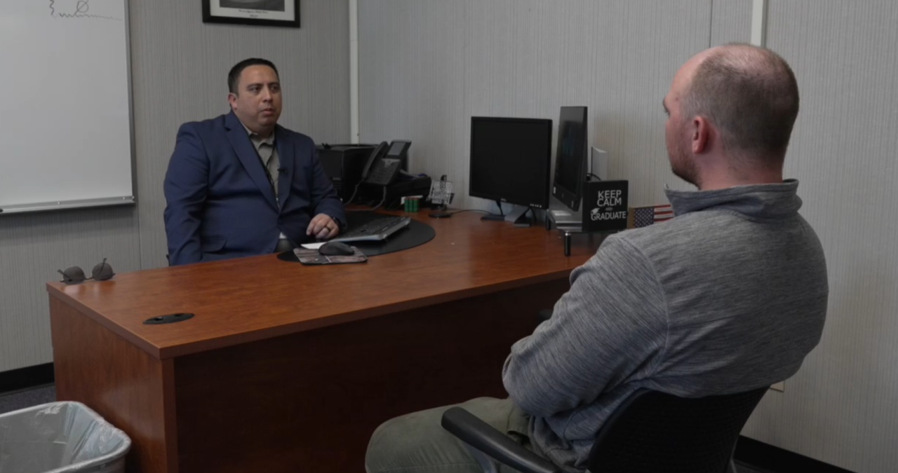 Neighborhood News Reporter Sam Hoyle interviewing Patrick Acosta, Thomas Jefferson Middle School Principal about Richard Reding's impact on the Wasco community