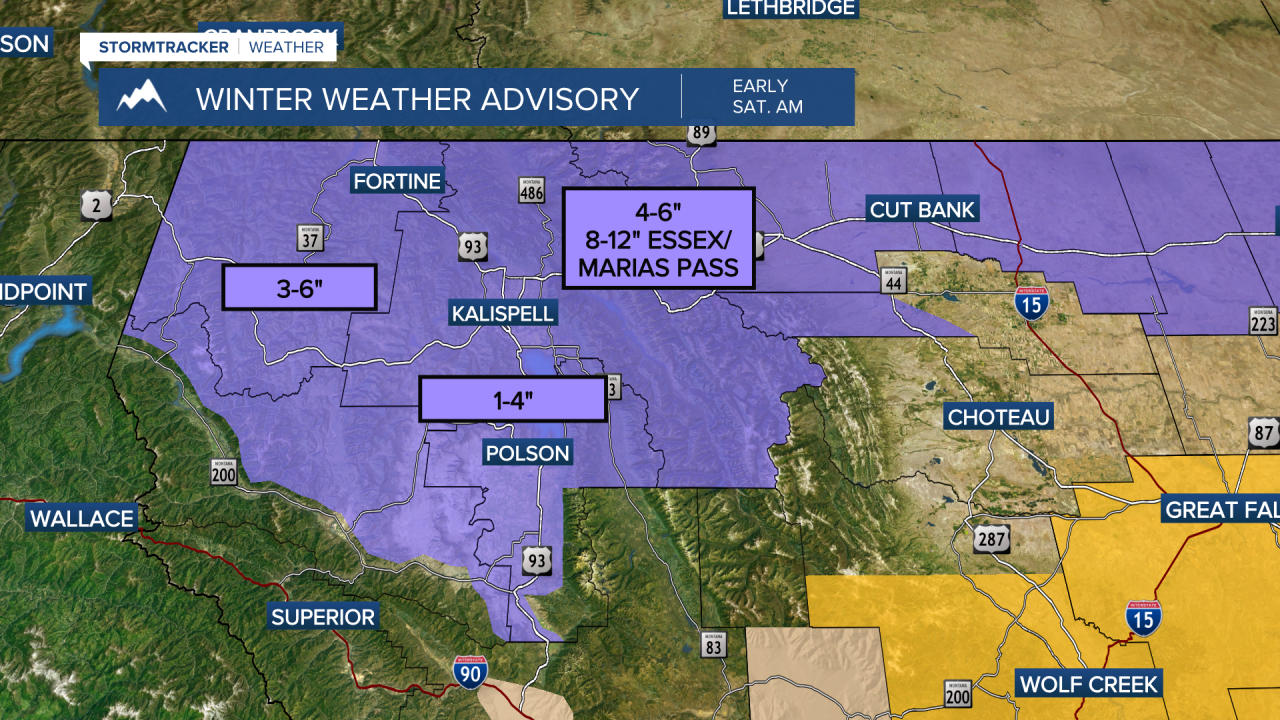 Winter Weather Advisory issued for Saturday