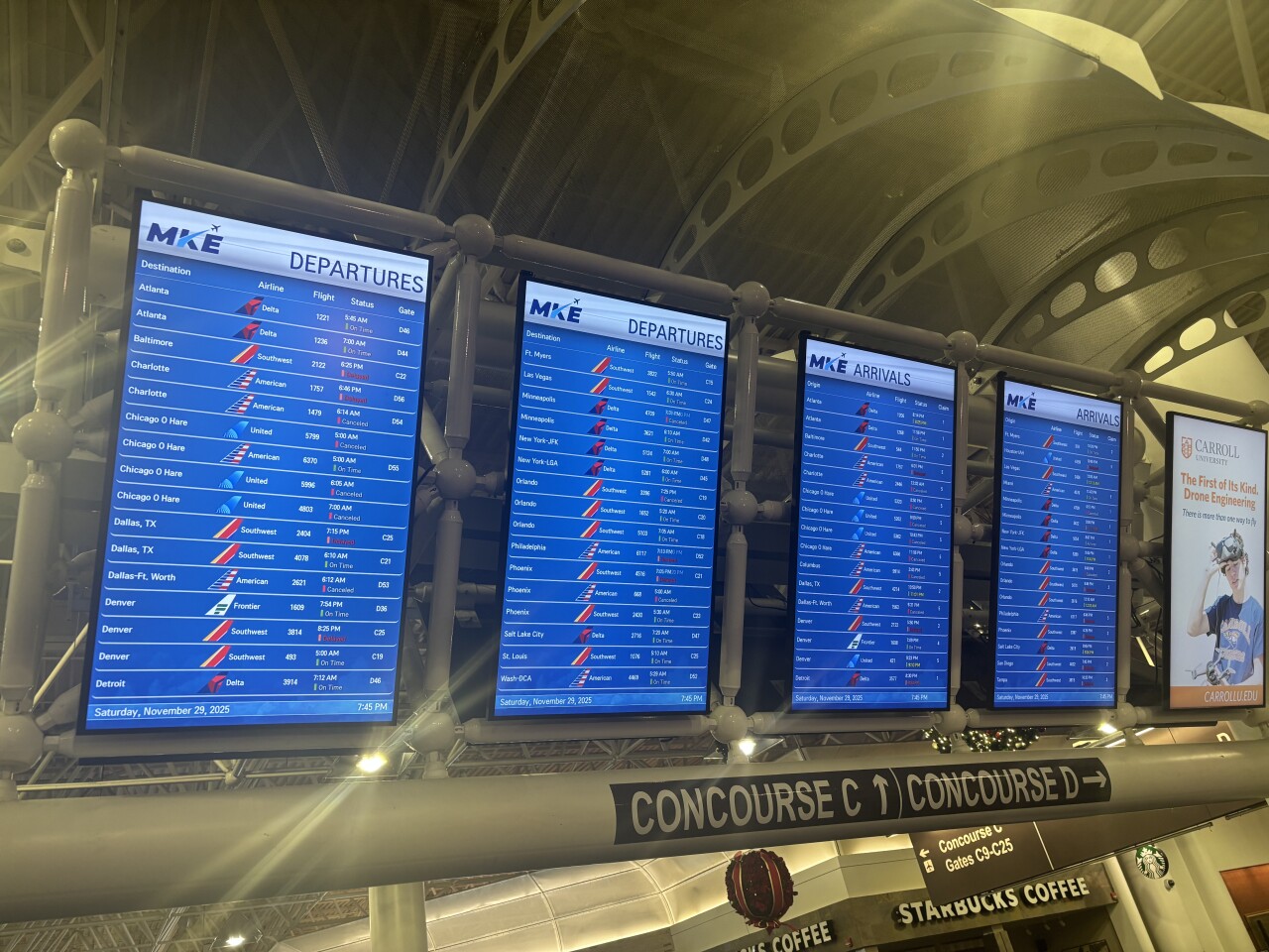 Milwaukee Mitchell Airport travelers face delays and cancellations during busiest travel weekend with limited rebooking options