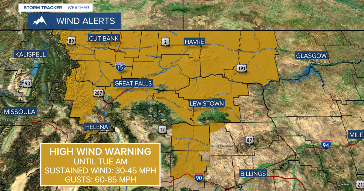 High Wind Warnings issued for a gusty Monday