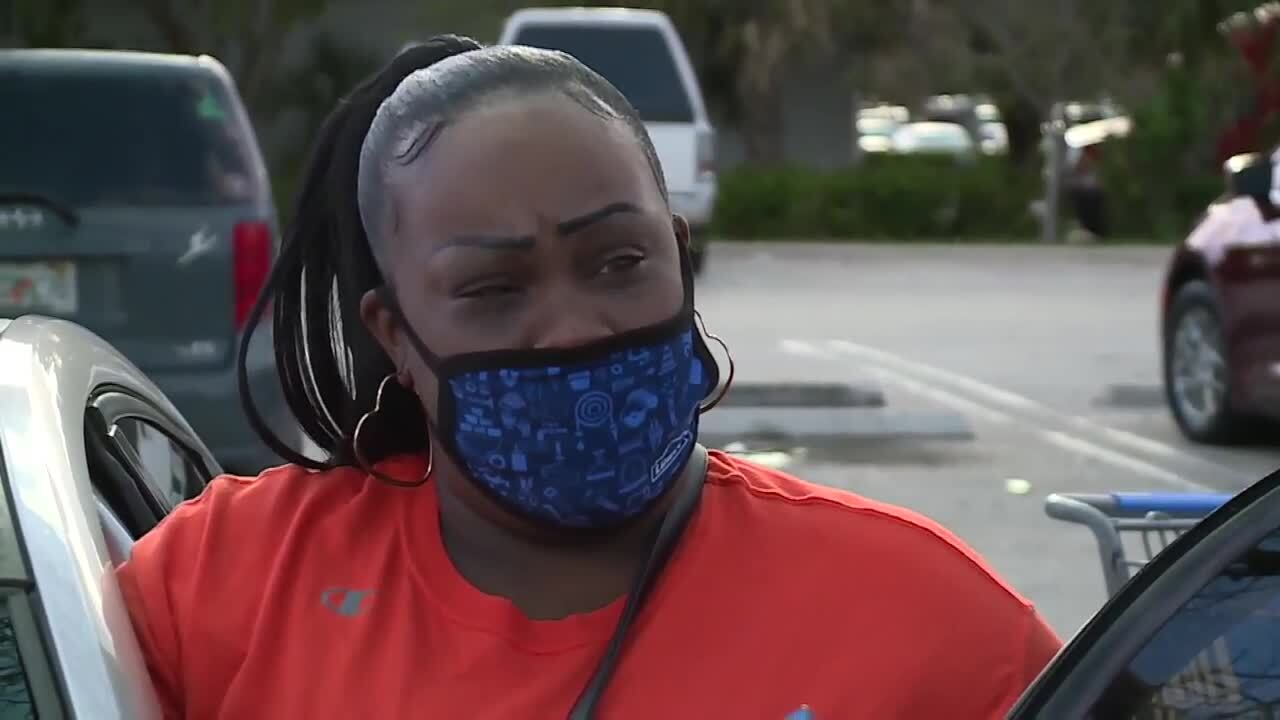 Cyrene Wise questions mask policies during interview outside Walmart, May 15, 2021