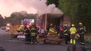 Amazon truck fire in Henrico