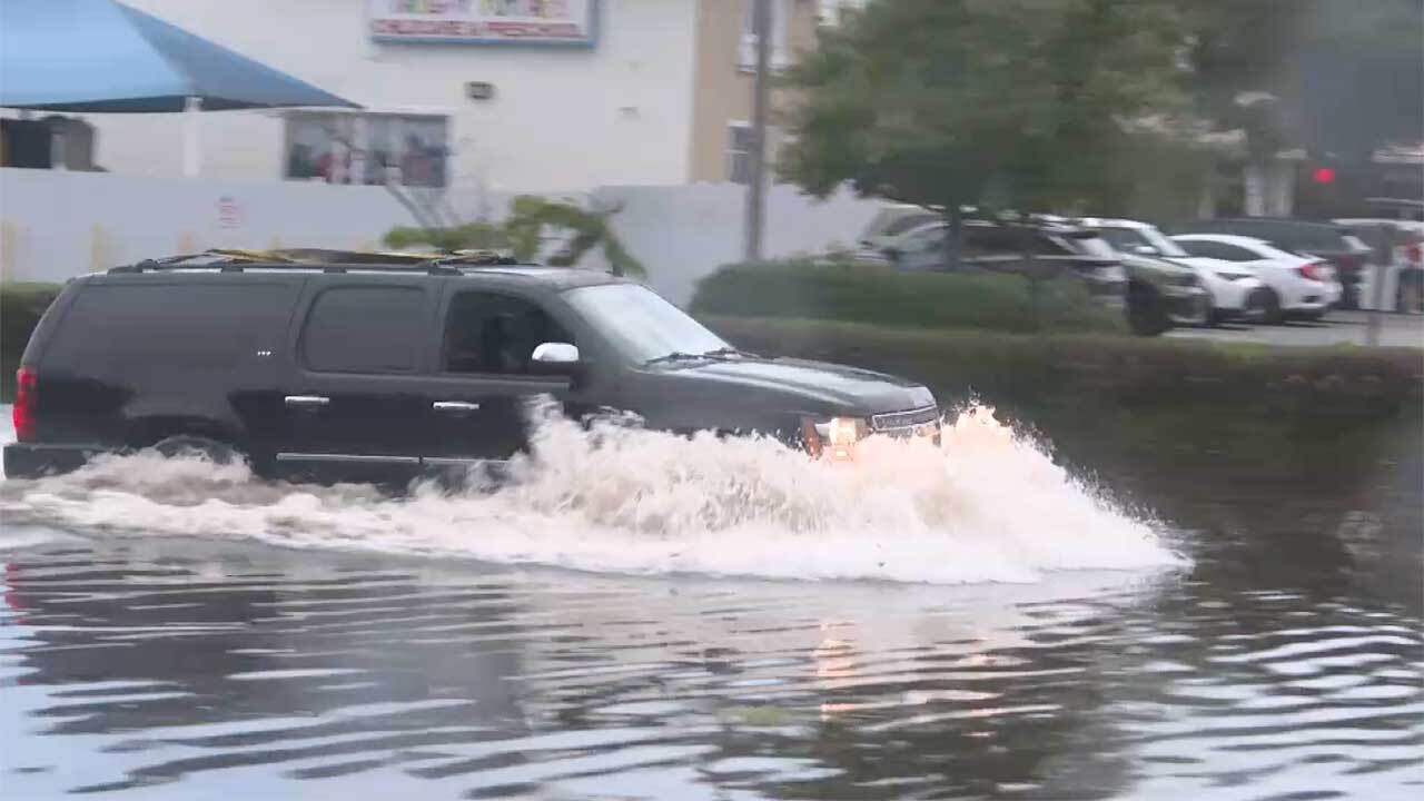 Flooding at California and Savona boulevards in Port St. Lucie in October 2026.