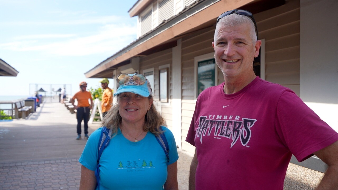 Couple of beachgoers