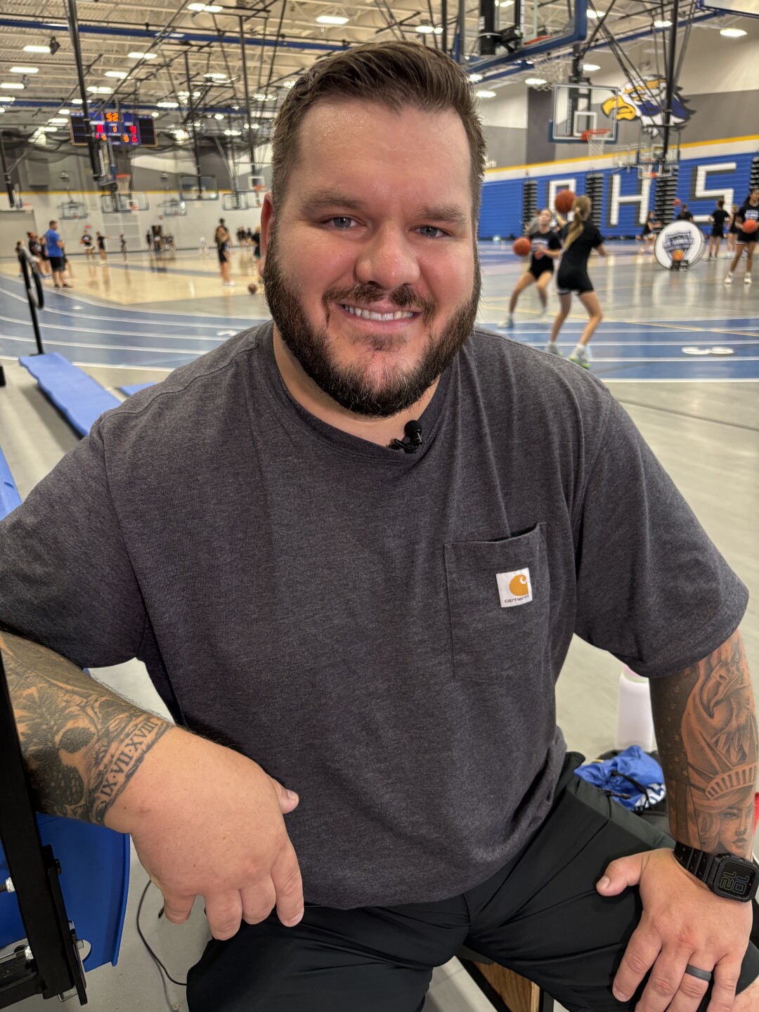 Bryan Rivard traveled to Wisconsin from Connecticut so his daughter could play basketball in KK Arnold's camp 
