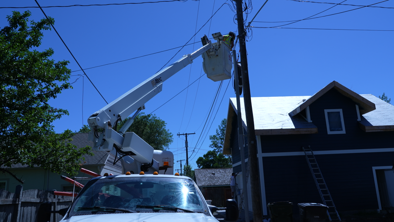 Ziply Fiber Construction on Powerline