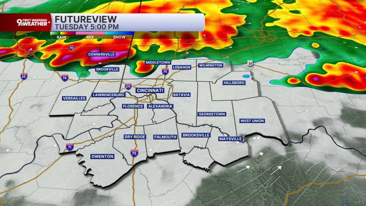 Storms by 5 p.m.