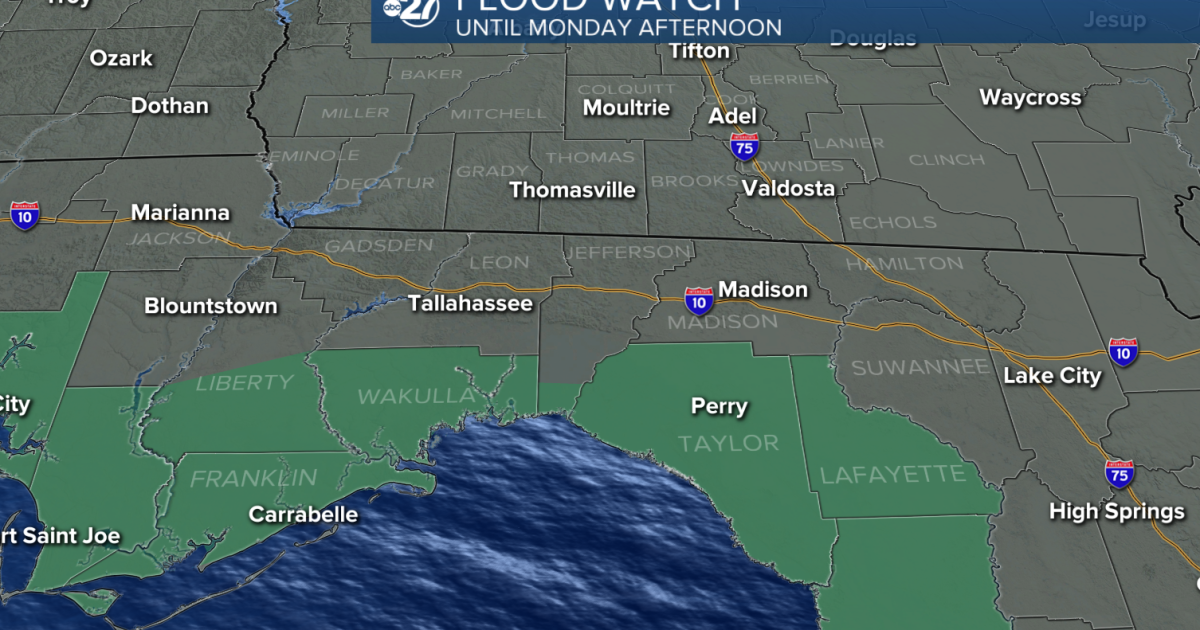 Flood watch over the weekend for counties near the coast