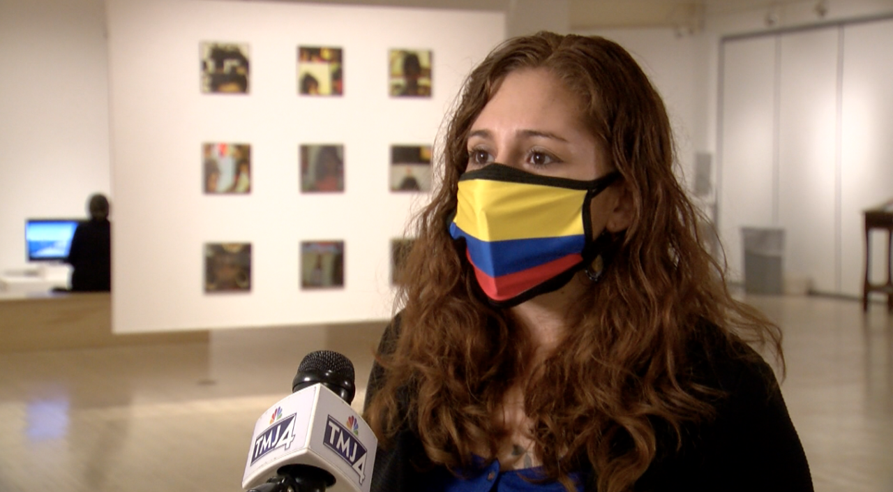 Katie Avila Loughmiller at the Hyphenated Americans Exhibit