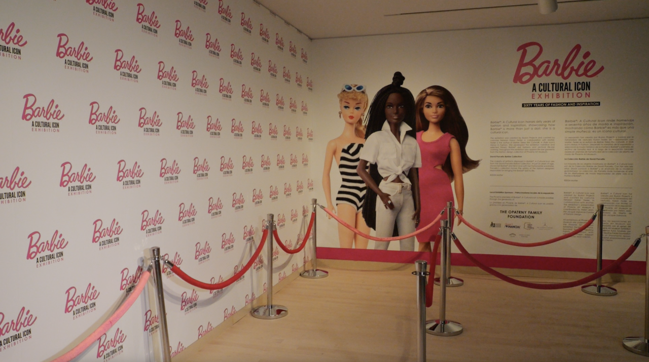 The view from the entrance of the Barbie: A Cultural Icon at the Phoenix Art Museum.