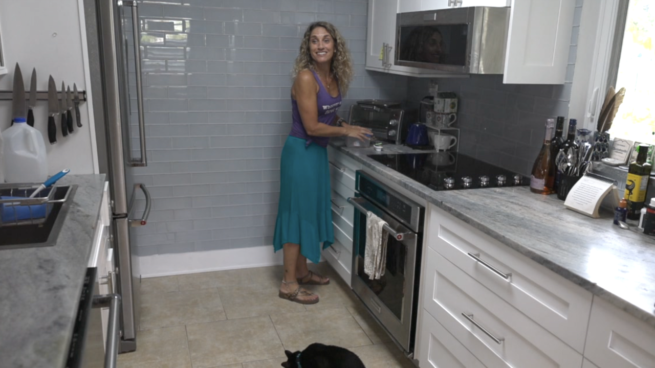 Carlyn Shaw at a home she is house sitting in St. Petersburg, Florida.