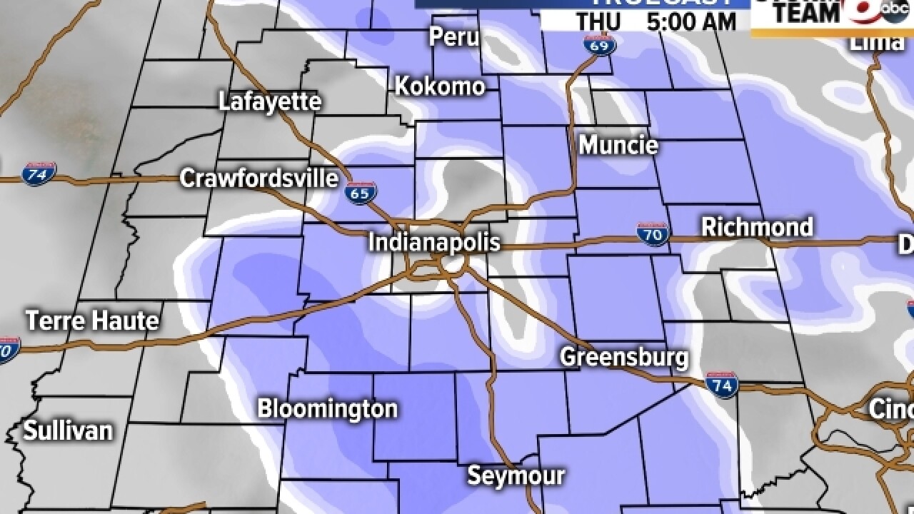 When you can expect to see snow Thursday morning