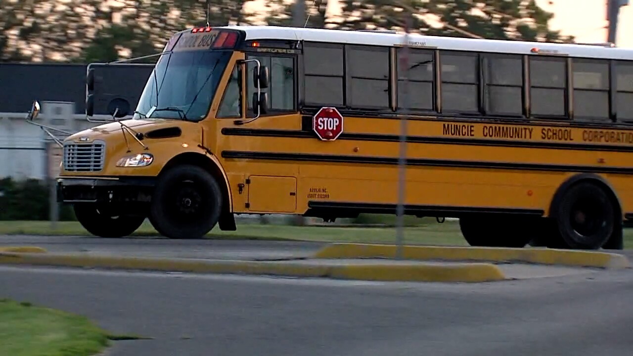6 students taken to hospital after school bus crash in Muncie