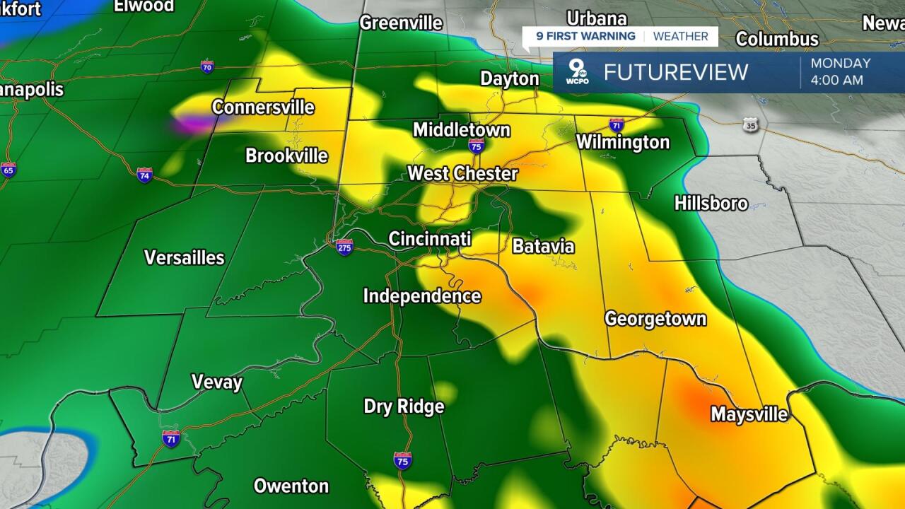 4AM Monday Future Radar