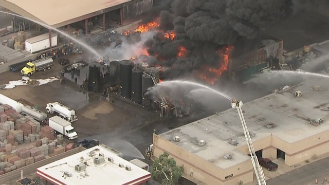 PHOTOS: Large fuel tank fire in Phoenix