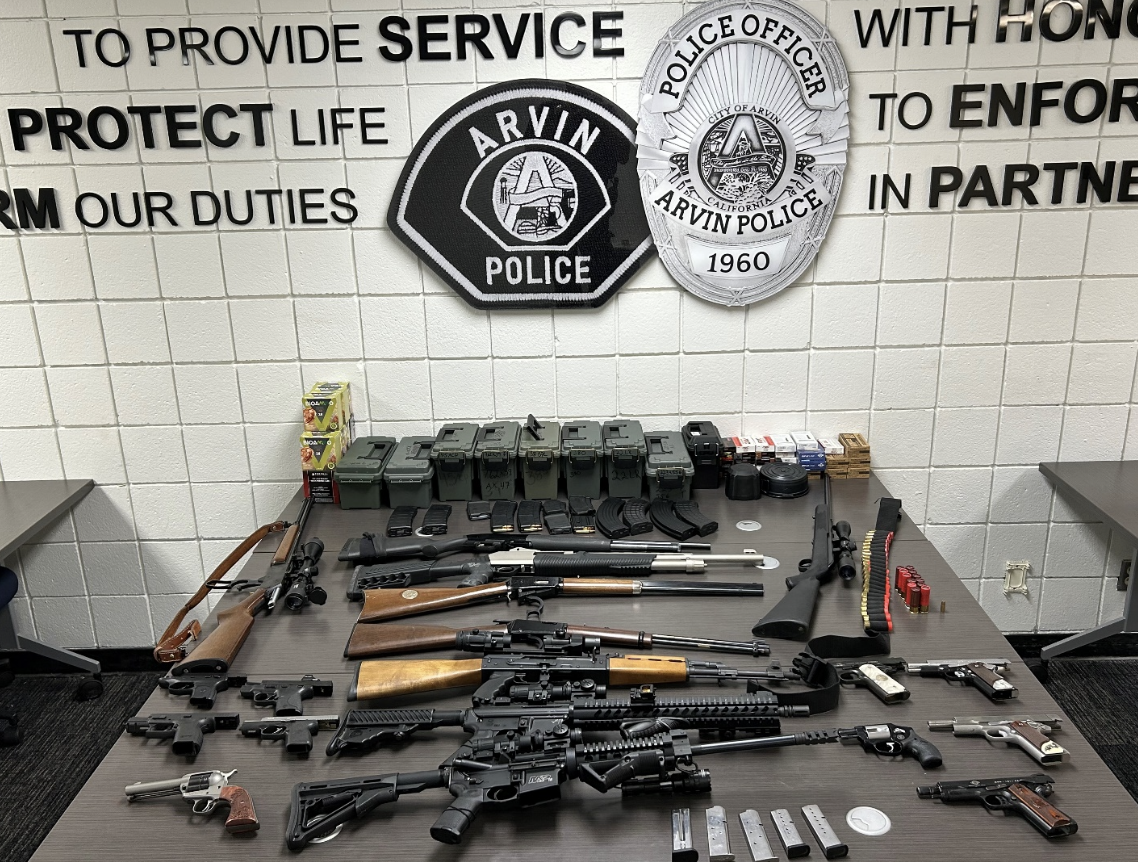 Arvin police uncover illegal weapons and stolen vehicles in domestic violence cases