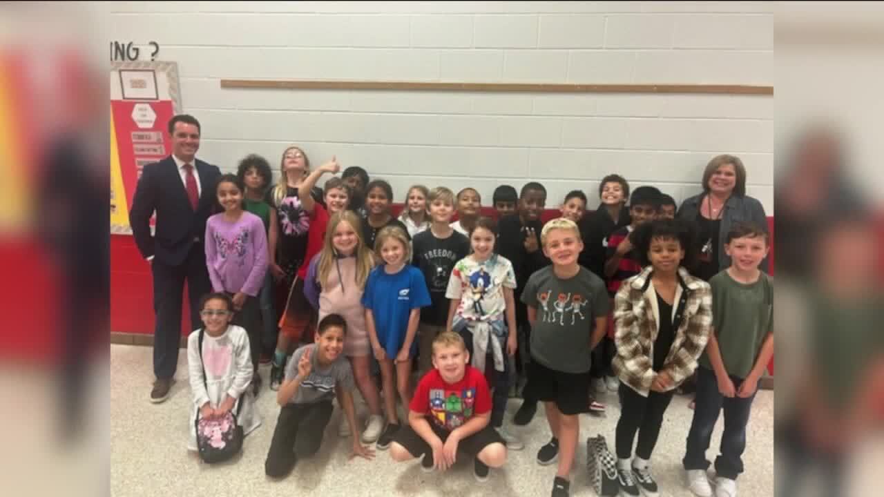 Meteorologist Myles Henderson visits Salem Elementary in Virginia Beach