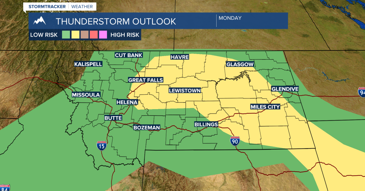 Weak disturbance could bring a few thunderstorms to SW Montana
