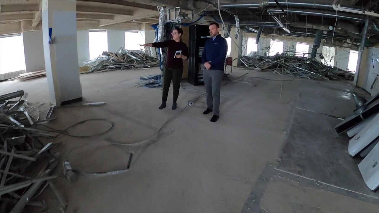 Andy Wollschleger of TurnDev, the project manager for the Tower at Erieview redevelopment, talks to News 5 reporter Michelle Jarboe.