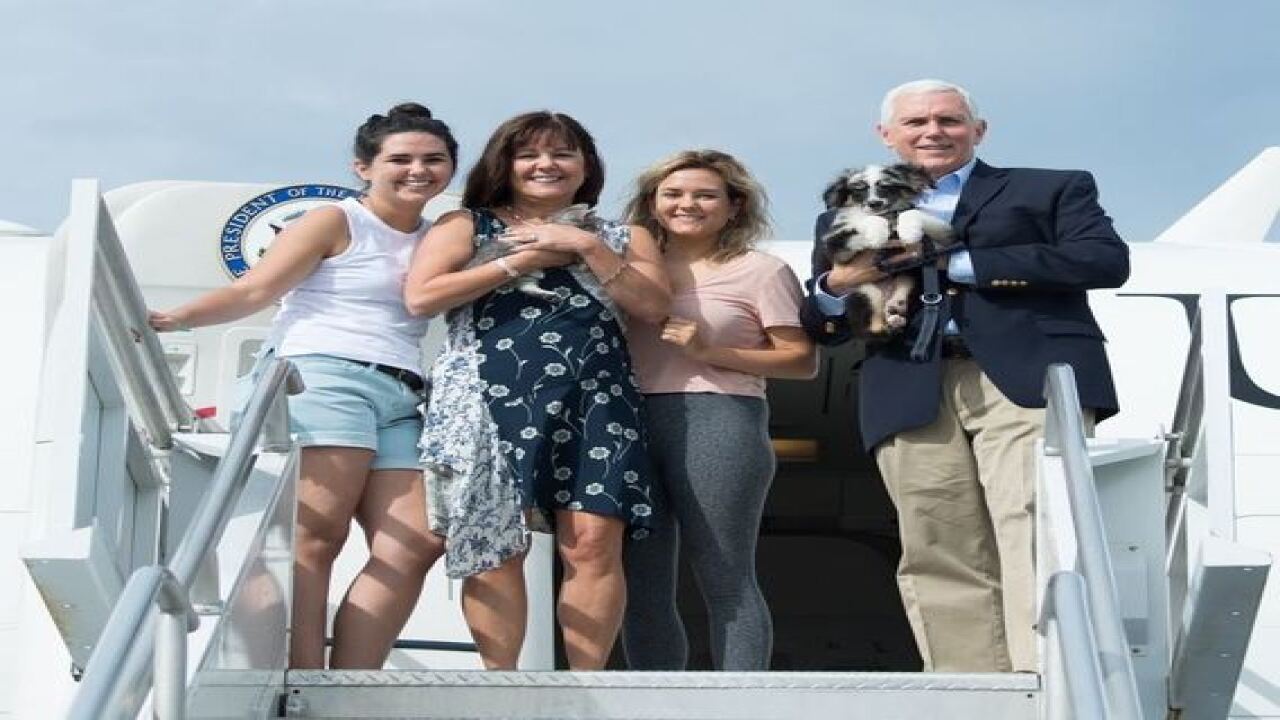 Pence family welcomes puppy, kitten to family during trip to Indiana