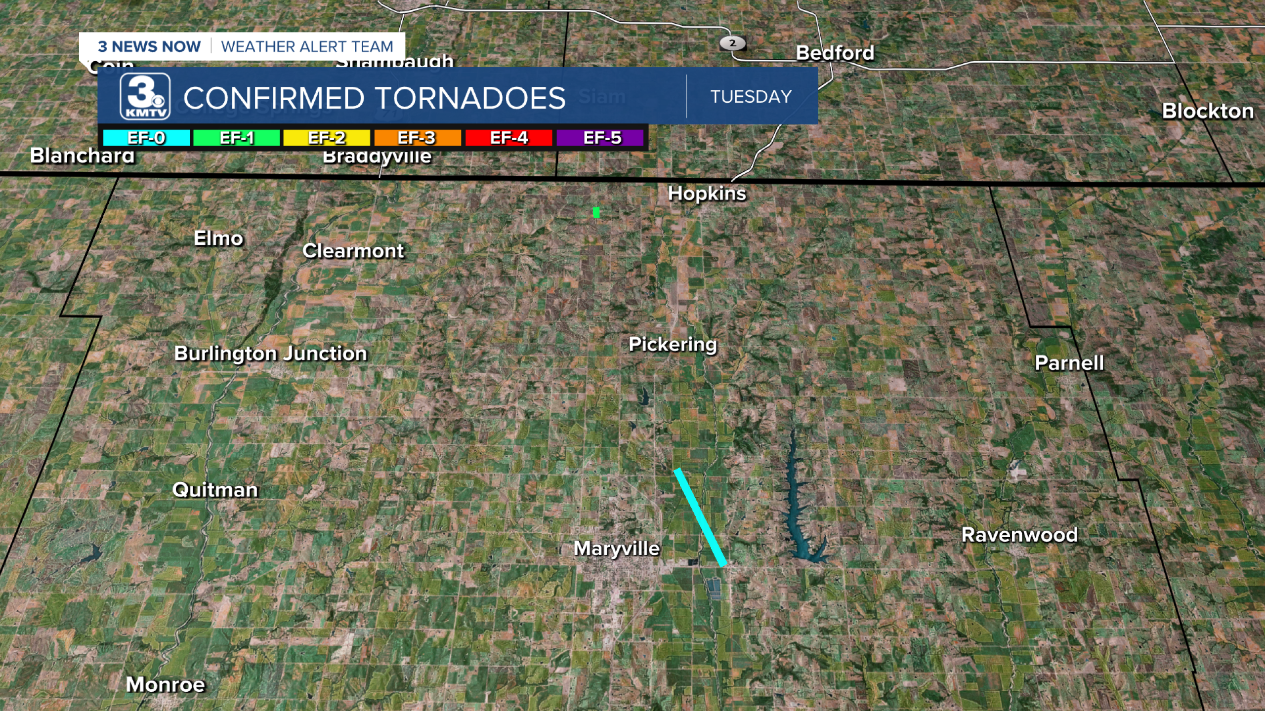 Tuesday's storms brought 6 tornadoes to east NE, west IA, and northwest MO