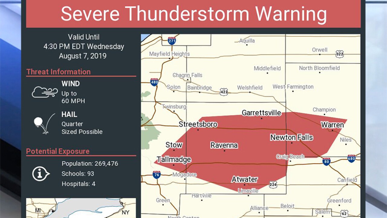 Severe Thunderstorm Warning issued for Stark County
