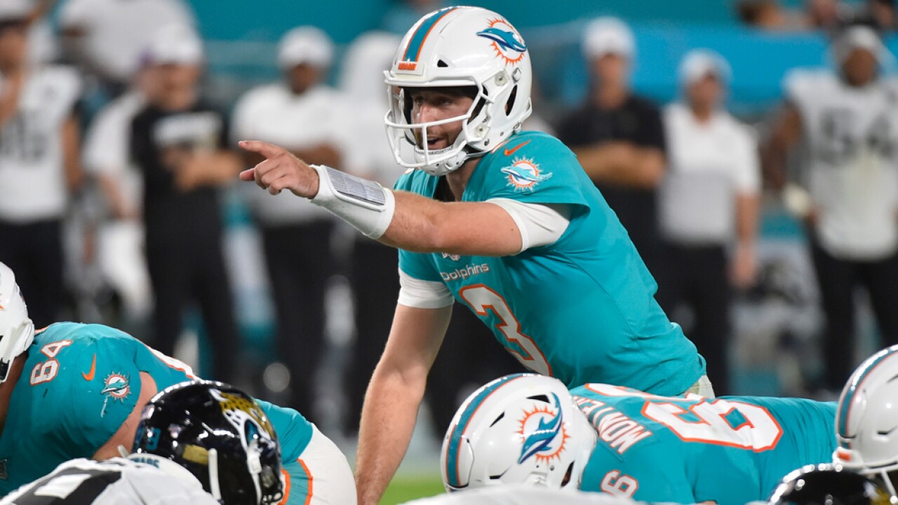 Josh Rosen in the preseason week 3 vs. the Jacksonville Jaguars.