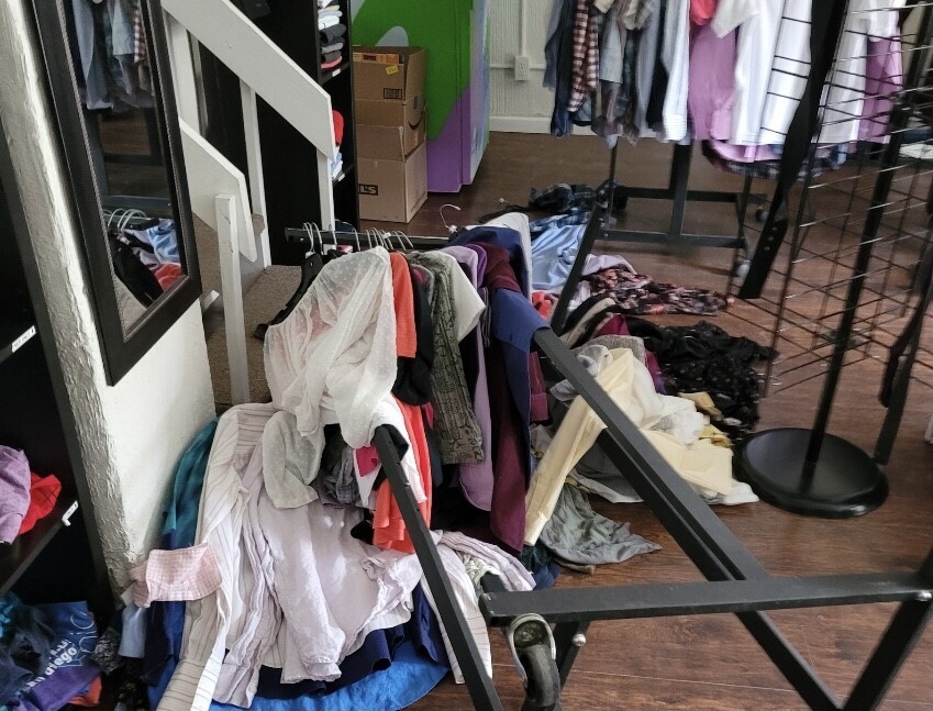 Damage inside store