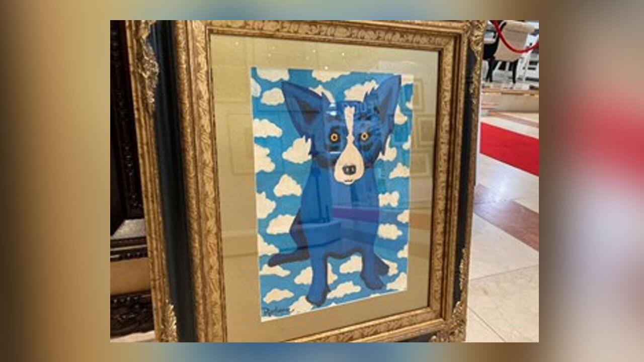 A fake George Rodrigue work being sold by Danieli Fine Art, fed say