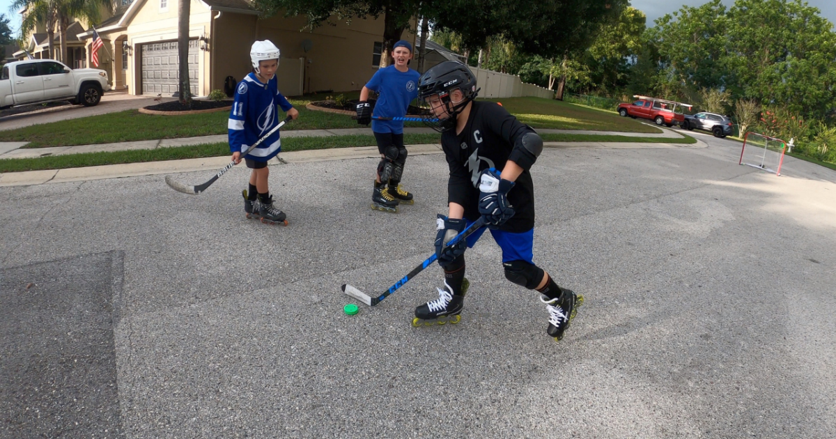 Local kids inspired to play street hockey by the Lightning