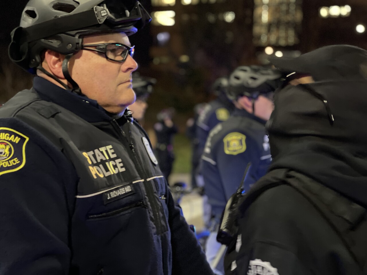 State Police Officer and Protester