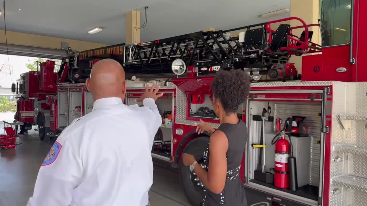 Miyoshi Price and fire chief Tracy McMillon