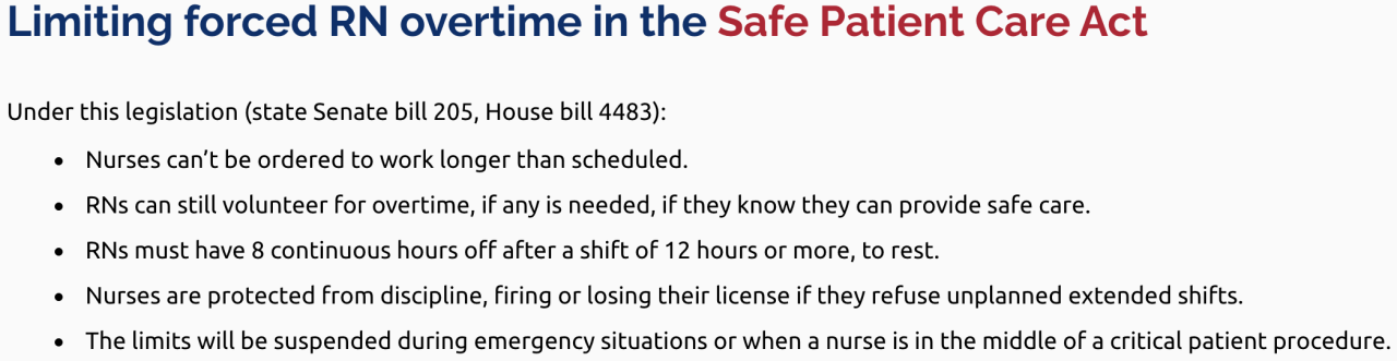 Under the Safe Patient Care Act