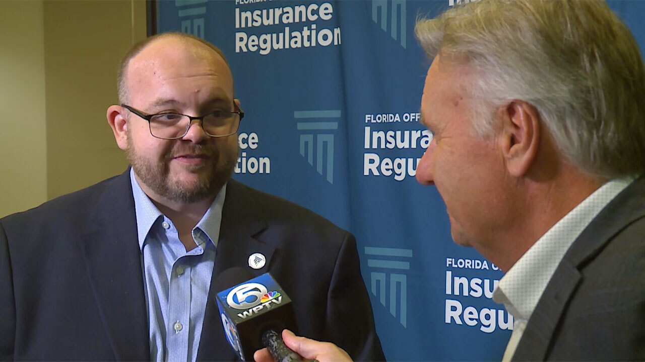 Florida Insurance Commissioner Michael Yaworsky speaks to WPTV reporter Matt Sczesny.